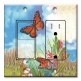 Printed 2 Gang Decora Switch - Outlet Combo with matching Wall Plate - Butterflies and Flowers