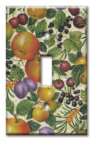Art Plates - Decorative OVERSIZED Wall Plates & Outlet Covers - Crackle Fruit