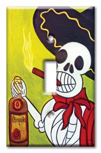 Art Plates - Decorative OVERSIZED Switch Plate - Outlet Cover - Tequila and Cigar