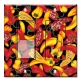 Printed 2 Gang Decora Switch - Outlet Combo with matching Wall Plate - Red and Yellow Peppers