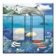 Printed Decora 2 Gang Rocker Style Switch with matching Wall Plate - Dolphin and Fish