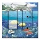 Printed 2 Gang Decora Switch - Outlet Combo with matching Wall Plate - Dolphin and Fish