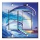 Printed Decora 2 Gang Rocker Style Switch with matching Wall Plate - Dolphins in the Wave