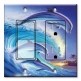 Printed 2 Gang Decora Switch - Outlet Combo with matching Wall Plate - Dolphins in the Wave