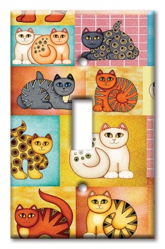 Art Plates - Decorative OVERSIZED Wall Plates & Outlet Covers - Cat Collage - Image by Dan Morris
