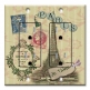 Printed 2 Gang Decora Duplex Receptacle Outlet with matching Wall Plate - Paris Je T'aime