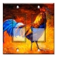 Printed Decora 2 Gang Rocker Style Switch with matching Wall Plate - Rooster Painting