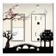 Printed 2 Gang Decora Switch - Outlet Combo with matching Wall Plate - Asian Architecture I