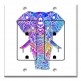 Printed 2 Gang Decora Duplex Receptacle Outlet with matching Wall Plate - Ornamental Elephant