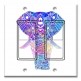 Printed Decora 2 Gang Rocker Style Switch with matching Wall Plate - Ornamental Elephant