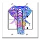 Printed 2 Gang Decora Switch - Outlet Combo with matching Wall Plate - Ornamental Elephant