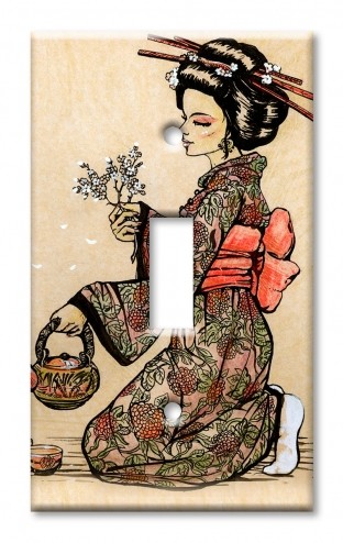 Art Plates - Decorative OVERSIZED Switch Plate - Outlet Cover - Tea Ceremony