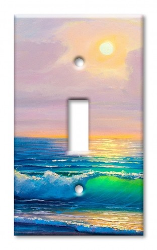 Art Plates - Decorative OVERSIZED Wall Plates & Outlet Covers - Beach in the Morning