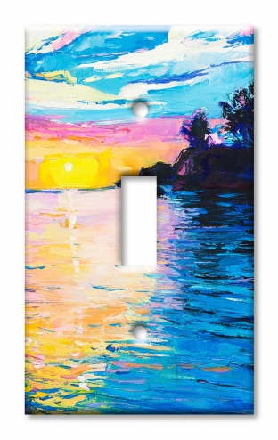 Art Plates - Decorative OVERSIZED Switch Plates & Outlet Covers - Lonely Island