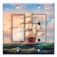 Printed 2 Gang Decora Switch - Outlet Combo with matching Wall Plate - Sailboat Painting