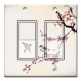 Printed Decora 2 Gang Rocker Style Switch with matching Wall Plate - Birds on a Cherry Blossom