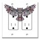 Printed 2 Gang Decora Duplex Receptacle Outlet with matching Wall Plate - Patterned Owl