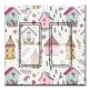 Printed Decora 2 Gang Rocker Style Switch with matching Wall Plate - Cute Bird Houses