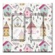 Printed Decora 2 Gang Rocker Style Switch with matching Wall Plate - Cute Bird Houses