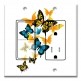 Printed 2 Gang Decora Switch - Outlet Combo with matching Wall Plate - Blue and Yellow Butterflies