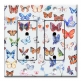 Printed 2 Gang Decora Duplex Receptacle Outlet with matching Wall Plate - Watercolor Butterflies