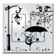 Printed 2 Gang Decora Duplex Receptacle Outlet with matching Wall Plate - Cat with an Umbrella