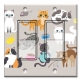 Printed Decora 2 Gang Rocker Style Switch with matching Wall Plate - Cute Cats