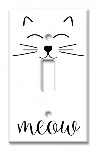 Art Plates - Decorative OVERSIZED Switch Plates & Outlet Covers - Meow