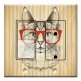 Printed 2 Gang Decora Switch - Outlet Combo with matching Wall Plate - Vintage Cat