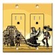 Printed 2 Gang Decora Duplex Receptacle Outlet with matching Wall Plate - Day of the Dead Party