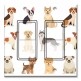Printed Decora 2 Gang Rocker Style Switch with matching Wall Plate - Cute Dogs