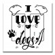 Printed 2 Gang Decora Duplex Receptacle Outlet with matching Wall Plate - I Love Dogs