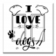 Printed Decora 2 Gang Rocker Style Switch with matching Wall Plate - I Love Dogs