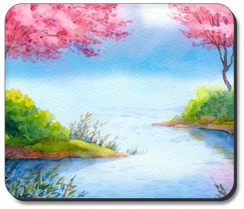 Watercolor Floral Lake - #2597