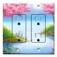 Printed 2 Gang Decora Duplex Receptacle Outlet with matching Wall Plate - Watercolor Floral Lake