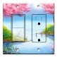 Printed 2 Gang Decora Switch - Outlet Combo with matching Wall Plate - Watercolor Floral Lake