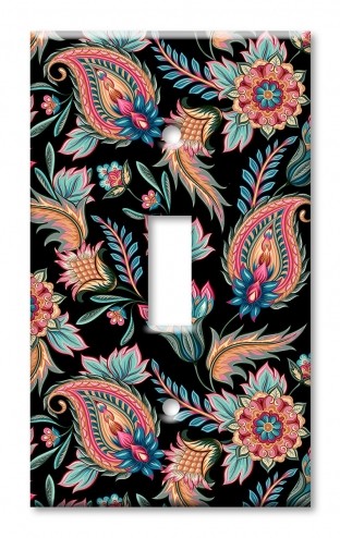 Art Plates - Decorative OVERSIZED Switch Plates & Outlet Covers - Paisley Flowers