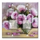 Printed Decora 2 Gang Rocker Style Switch with matching Wall Plate - Purple Flowers in a Vase