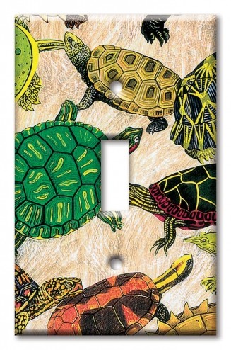 Art Plates - Decorative OVERSIZED Switch Plate - Outlet Cover - Turtles