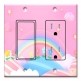 Printed 2 Gang Decora Switch - Outlet Combo with matching Wall Plate - Rainbow