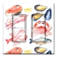 Printed Decora 2 Gang Rocker Style Switch with matching Wall Plate - Seafood Collection