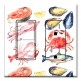 Printed 2 Gang Decora Switch - Outlet Combo with matching Wall Plate - Seafood Collection