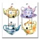 Printed 2 Gang Decora Duplex Receptacle Outlet with matching Wall Plate - Teapot Water Color