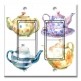 Printed Decora 2 Gang Rocker Style Switch with matching Wall Plate - Teapot Water Color
