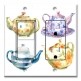 Printed 2 Gang Decora Switch - Outlet Combo with matching Wall Plate - Teapot Water Color