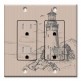 Printed 2 Gang Decora Duplex Receptacle Outlet with matching Wall Plate - Lighthouse Drawing