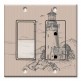 Printed 2 Gang Decora Switch - Outlet Combo with matching Wall Plate - Lighthouse Drawing