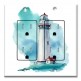 Printed 2 Gang Decora Duplex Receptacle Outlet with matching Wall Plate - Watercolor Lighthouse