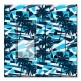 Printed 2 Gang Decora Switch - Outlet Combo with matching Wall Plate - Blue Palm Trees