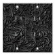 Printed 2 Gang Decora Duplex Receptacle Outlet with matching Wall Plate - Black Floral